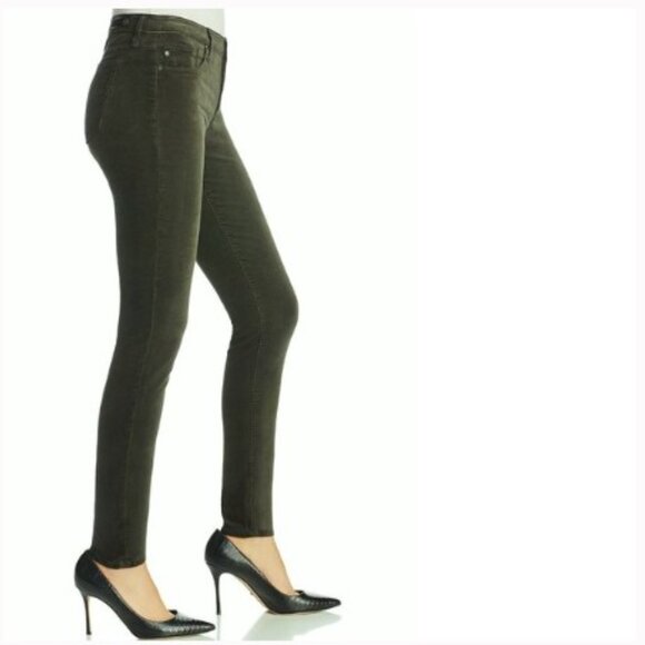 EUC AG Adriano Goldschmied Skinny Legging Velvet Jean Climbing Ivy Green Sz 25 R - Picture 2 of 9